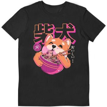 Ilustrata Camiseta manga larga Shiba Noodles para mujer