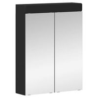 armario con espejo de bano  mueble de bano tulum negro 60 x 165 x 78 cm