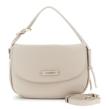 bolso de hombro efecto piel con grano y solapa beige taglia unica