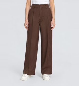 Berwich para mujer. fa1755x Pantalón Serena Crop marrón (42), Casual, Lana, Clásico