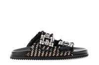 zapatillas de ante y piel laminada con hebillas joya black