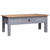 mesa de cafe  mesa de centro madera de pino estilo panama gris 100x60x435 cm