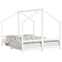 cama individual  estructura de cama para ninos madera pino blanco 2x80x200 cm