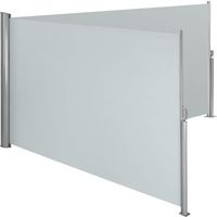 toldo lateral doble extensible de aluminio - 180 x 600 cm gris