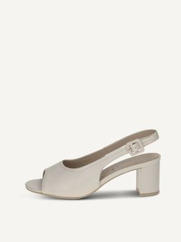 CAPRICE Heeled sandal, beige, made of Leather with Block heel, Size 36