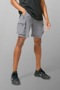 Pantalón Corto Man Active Ligero Cargo, Gris