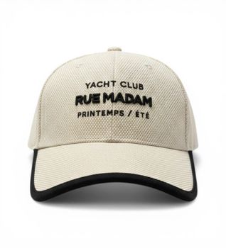 RUE MADAM PARIS para mujer. 1560 Gorra Rivera beige, negro (OSFA), Casual, Algodón