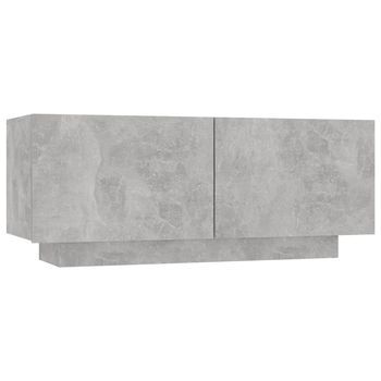 Mesita De Noche | Mesa Auxiliar | Mesilla Madera De Ingeniería Gris Hormigón 100x35x40 Cm