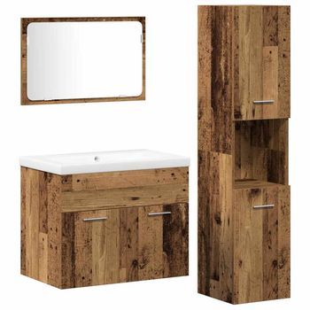 Juego De Muebles De Baño 4 Uds. Marrón 60 X 38,5 X 46 Cm Vidaxl