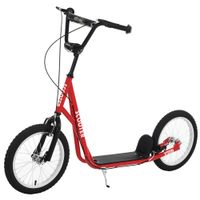 homcom scooter patinete para ninos 5anos y adolescentes manillar ajustable en altura 2 neumaticos de caucho inflable con doble freno   aosom espana