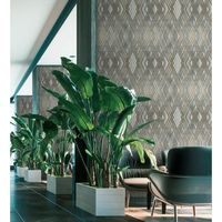 papel pintado vinilico geometrico con relieve y efectos metalizados - angular metric 681685 de gaulan - rollo de 10 m x 106 m