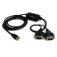 startech icusb2322f cable usb a 2x rs232 18m negro