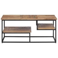 mesa de cafe - mesa de centro teca reciclada maciza 90x50x39 cm