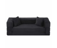 sofa cord 3 plazas - diseno moderno diseno cuadrado clasico diseno unico de dos capas convertible en cama - gris oscuro