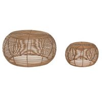 mesa centro set 2 ratan 60x60x30 natural