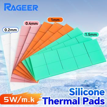 RAGEER, 100 unidades, almohadilla térmica de silicona conductora, disipador de calor de alto rendimiento para PC, disipador de calor para portátiles/CPU/GPU/SSD, refrigeración de circuitos integrados.