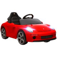 aiyaplay coche para ninos 3-5 anos con licencia oficial ruf gt control remoto cinturon de seguridad y musica rojo