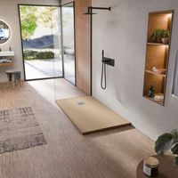 plato de ducha de resina antideslizante arena 75 x 200 cm bellobath