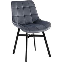 silla de comedor colby terciopelo gris oscuro 61x54x83 cm clp