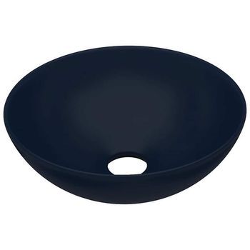 Lavabo De Baño Moderno | Lavabo De Cuarto De Baño Redondo De Cerámica Azul Oscuro