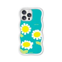 funda para movil youngkit floral wavy silicona blanco para iphone 16 pro compatible magsafe