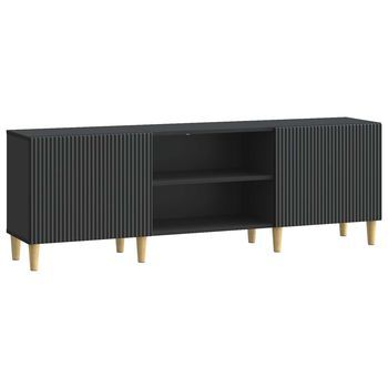 Mueble De Tv Negro 150 X 31 X 50 Cm Madera De Ingeniería Vidaxl