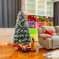 arbol de navidad 15m nevado no iluminado facil de montar 100 pvc perfecto decoracion cfw12806
