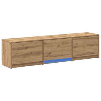 Mueble De Tv Con Led 165 X 34 X 40 Cm Roble Artisan Vidaxl