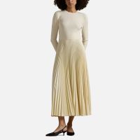 polo ralph lauren ribbed-knit plisse dress - xl