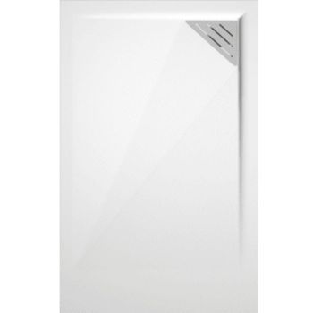 Plato De Ducha Resina Trinity Blanco  80x180 Cm Rejilla Derecha
