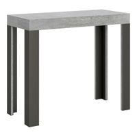 consola extensible 90x40196 cm efecto madera gris cemento hierro