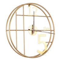 reloj pared metal dorado