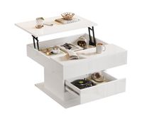 mesa de centro elevable cuadrada de panel de particulasblanco