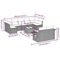 conjunto de sofas de exterior incluye cojines combinacion de 10 piezas