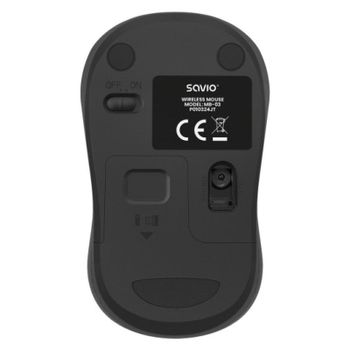 Ratón Savio inalámbrico 1000 DPI Bluetooth USB compacto negro receptor incluido