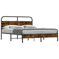 estructura de cama sin colchon 160x200 cm madera roble ahumado vidaxl