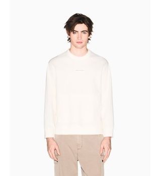 A|X Armani Exchange para hombre. XM002351AF21869U1074 Sudadera de algodón beige (L), Casual