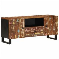 mueble tv madera reciclada y madera contrachapada 105x335x46cm