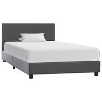 estructura de cama de cuero sintetico gris 100x200 cm vidaxl