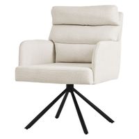 silla de comedor giratoria beige tapizado respaldo extraible