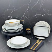vajilla de 18 piezas porcelana blanco