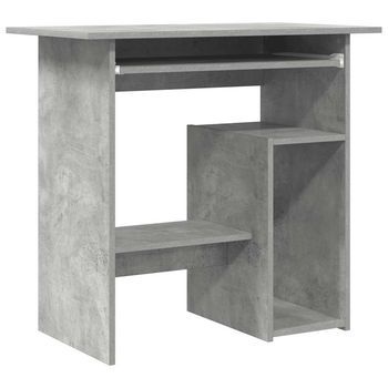 Escritorio De Madera Contrachapada Gris Hormigón 80x45x74 Cm Vidaxl