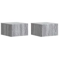 mesita de noche de pared 2 uds sonoma gris 49 x 345 x 20 cm vidaxl