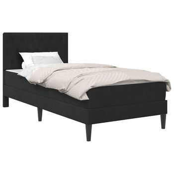 Estructura De Cama Con Colchón Negro 100 X 200 Cm Terciopelo Vidaxl