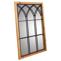 espejo de madera y metal marron 60x25x90