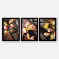 cuadro decorativo enmarcado 3sc139 multicolor 35x45 cm 3 piezas