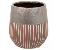 jarron de ceramica plateado 13x13x14