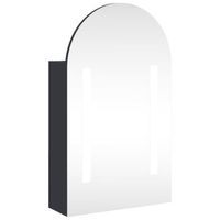 mueble de bano  armario de bano con espejo arqueado y luz led gris 42x13x70 cm