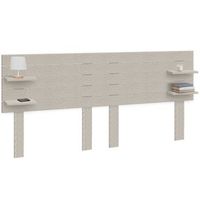 dhome cabecero con estantes de madera reciclada dm colgante pared estilo palet horizontal con patas dual dividido en 2 piezas cama 180190200 vintage nordico 270cm dual espigas beige