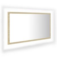 espejo decorativo  espejo de bano acrilico color roble sonoma 80x85x37 cm